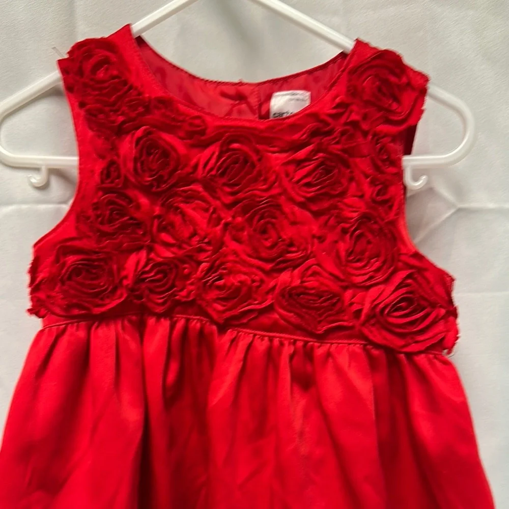 Carter's Elegant Red Rosette Dress - Picture 1 of 8